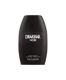 Drakkar Noir eau de toilette by Guy Laroche in a matte black spray bottle, product shot